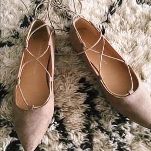 Chinese Laundry Lace Up Suede Flats